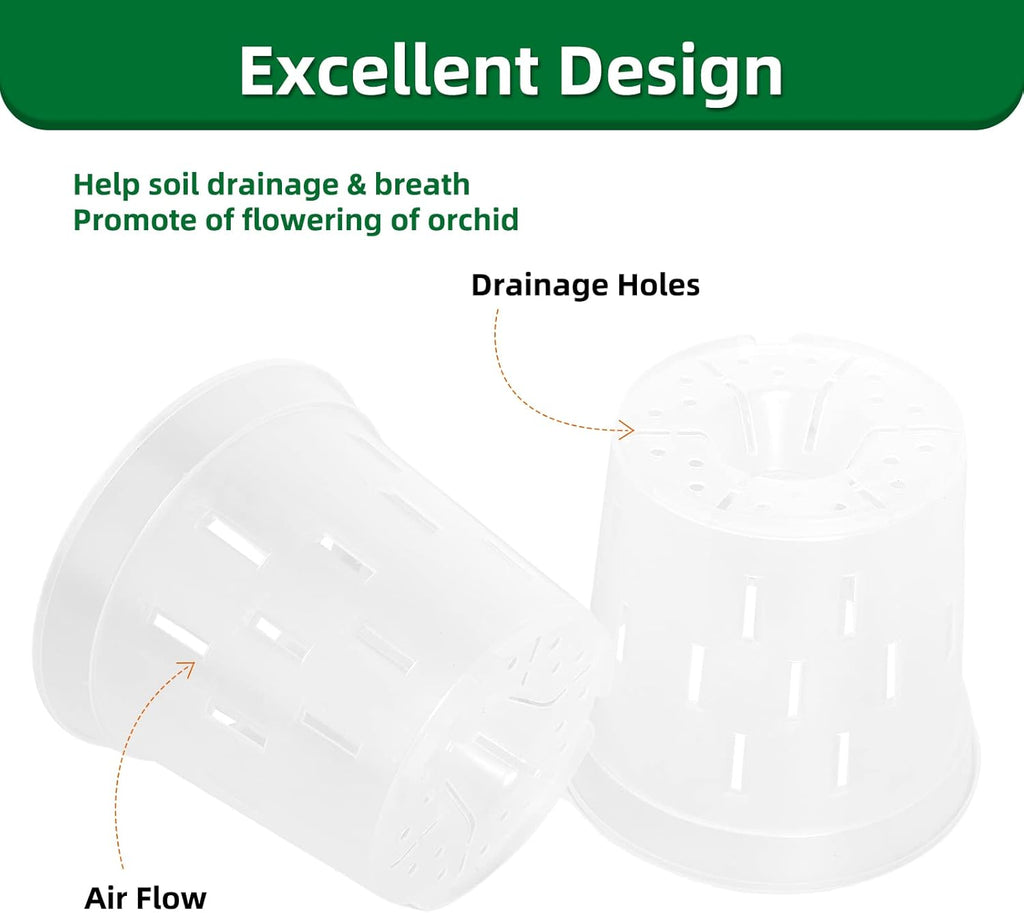 Clear Orchid Pot 6 Inch 5Pack Plastic Planter D751559