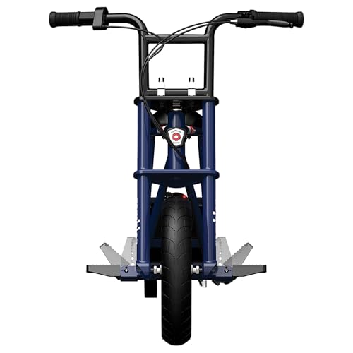 Dark Blue Electric Retro Minibike with 250W Motor, 12 Inch Tires, 24V Battery F213233