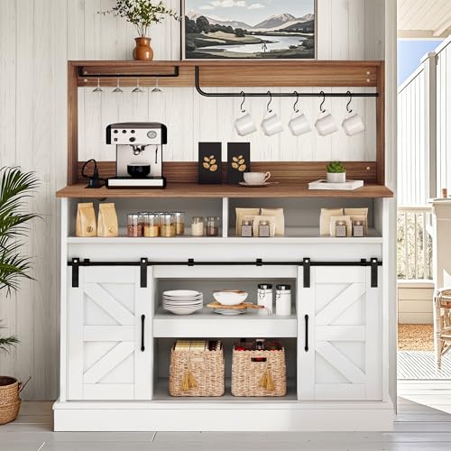 White Coffee Bar with Storage B343