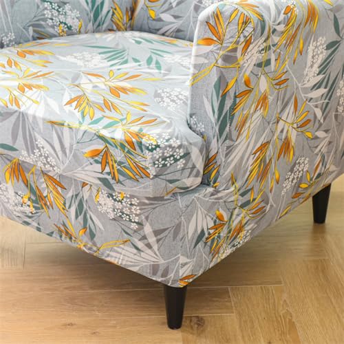 Stretch Armchair Slipcovers 2 Pieces, Printed Spandex Wingback Chair Covers V6053