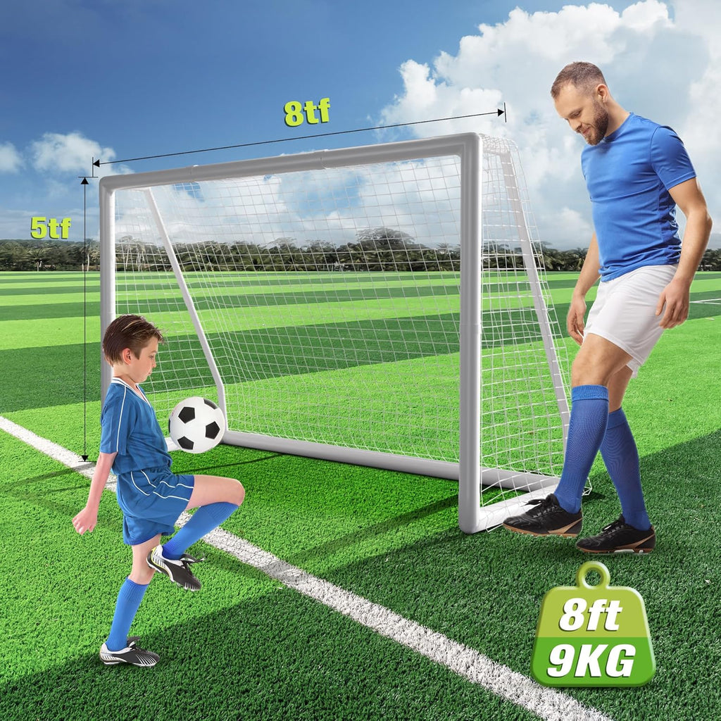 8x5ft Weatherproof PVC Soccer Goal with Carry Bag Z32537