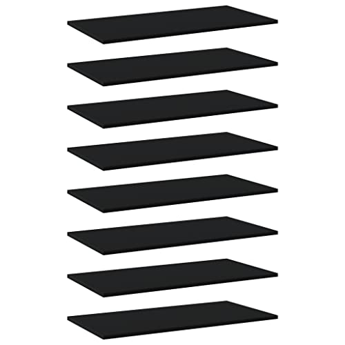 High Gloss Black 15.7"x7.9"x0.6" Wood Shelf Boards 8 pcs Y791219