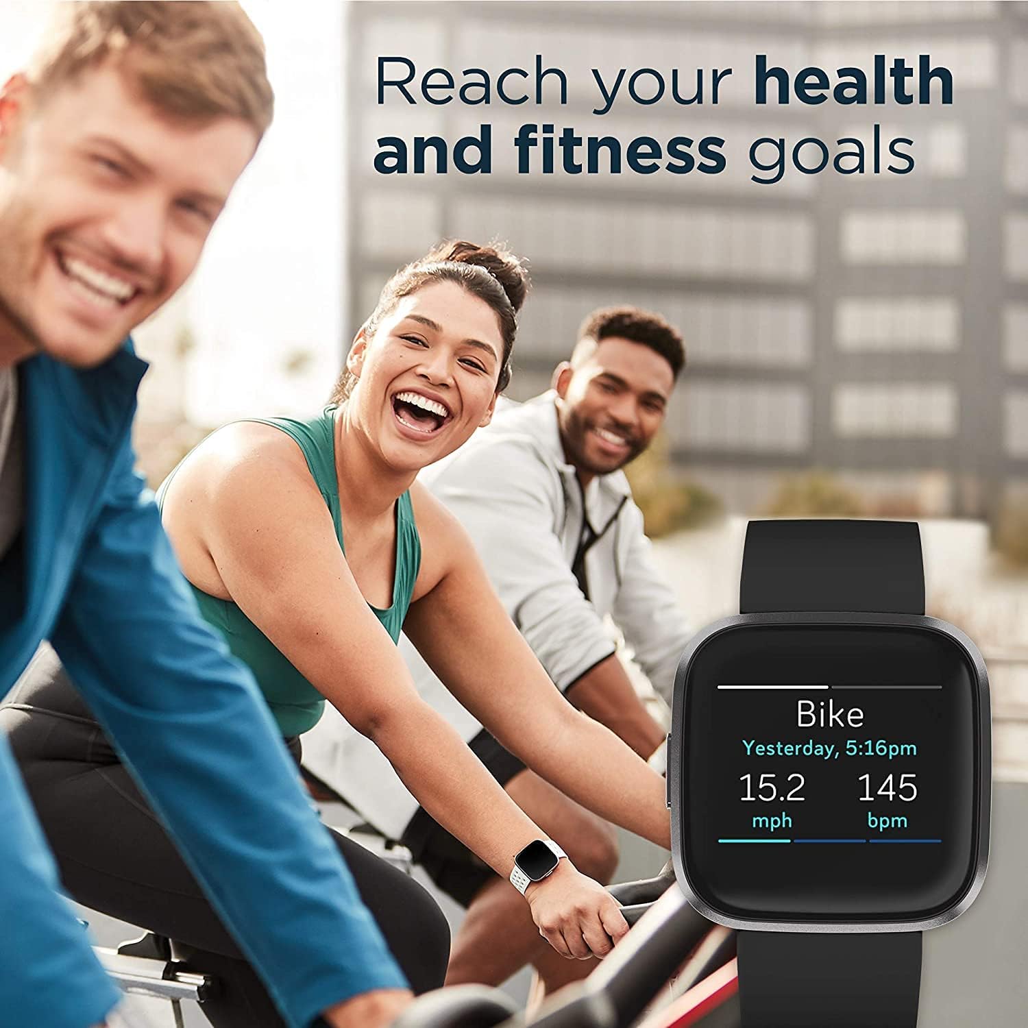 Black/Carbon Smartwatch with Heart Rate U5876