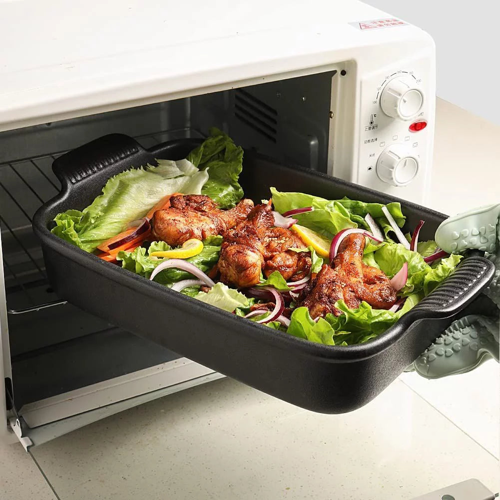 Black Rectangular Porcelain Baking Dish 13x9.6 inch Q74312