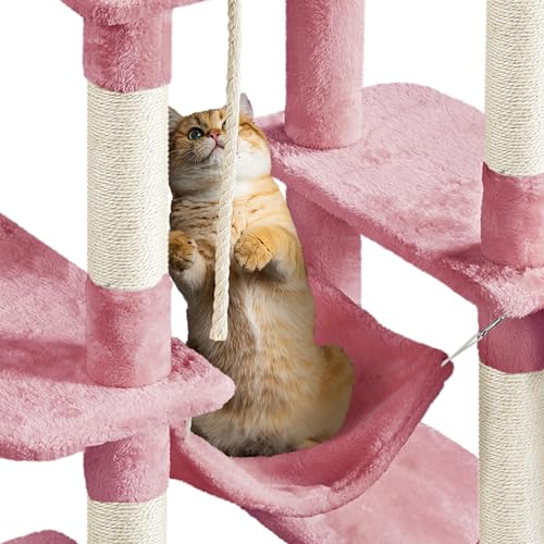63 Inches Tall Cat Tree with Scratching Posts F5998