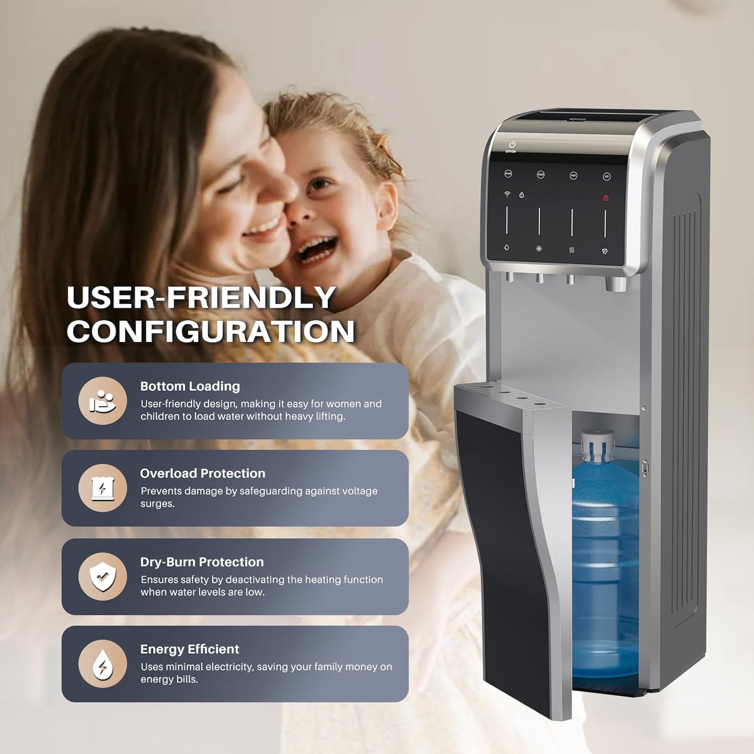 Stainless Steel Water Dispenser with Ice Maker M796020