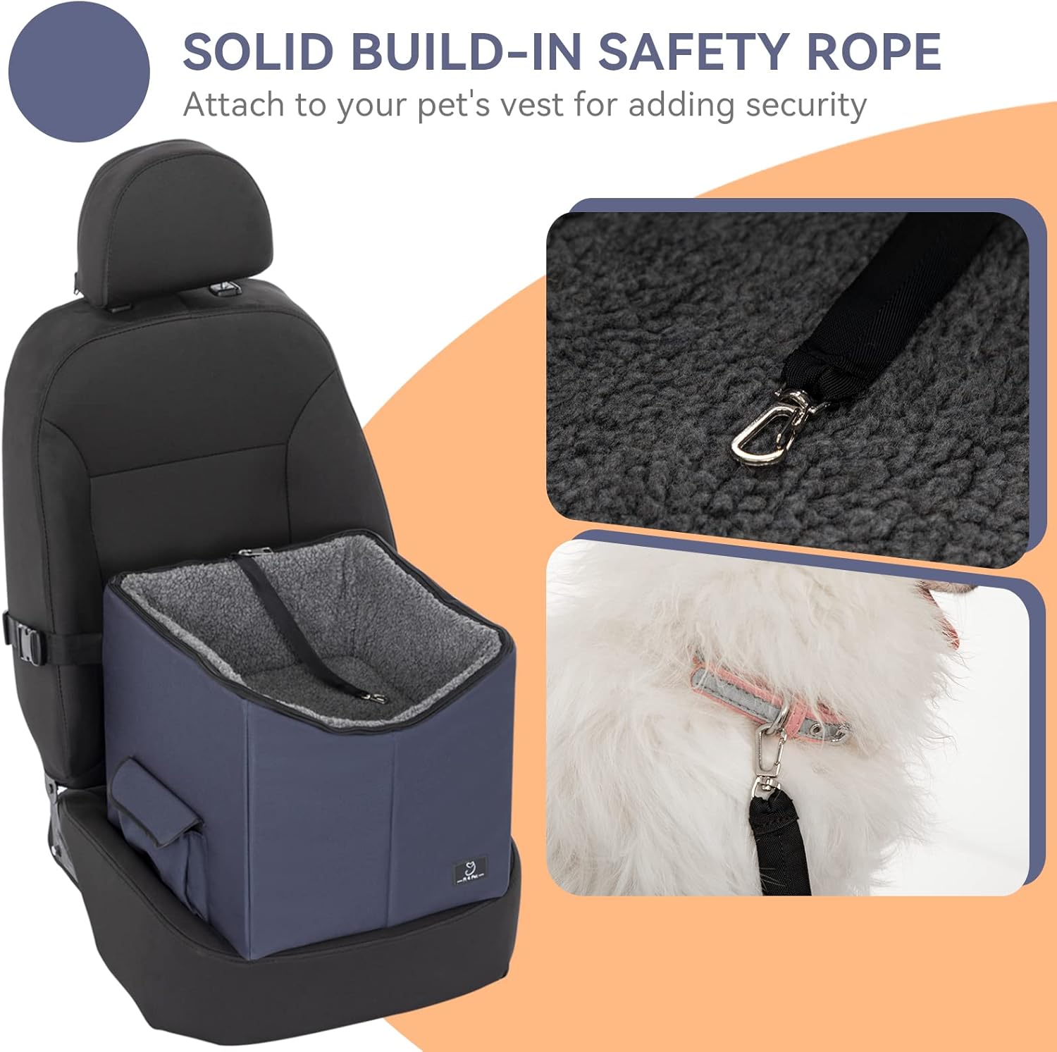 Folding Breathable Dog Booster Car Seat with Carry Bag O836