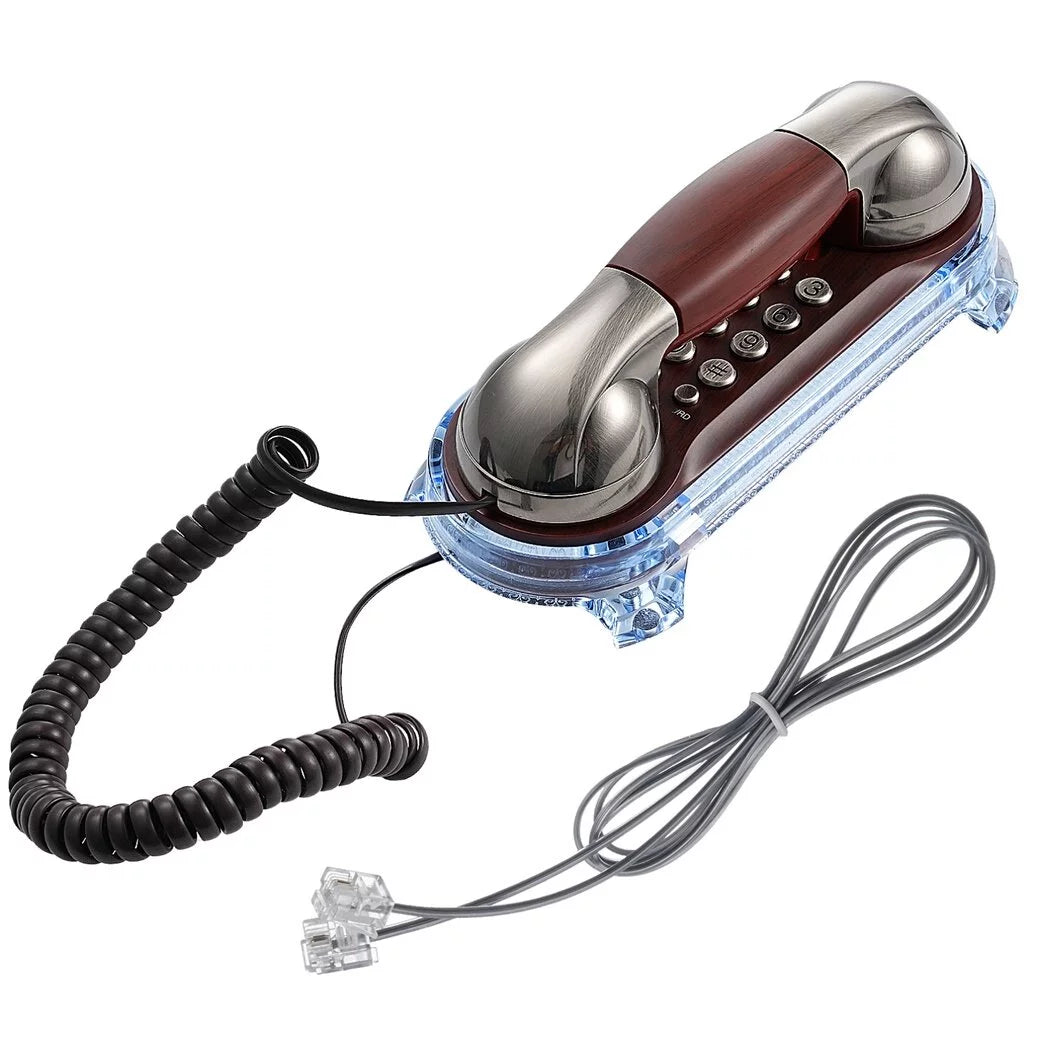 Vintage Wall-Mounted Telephone with Blue Indicator A4149