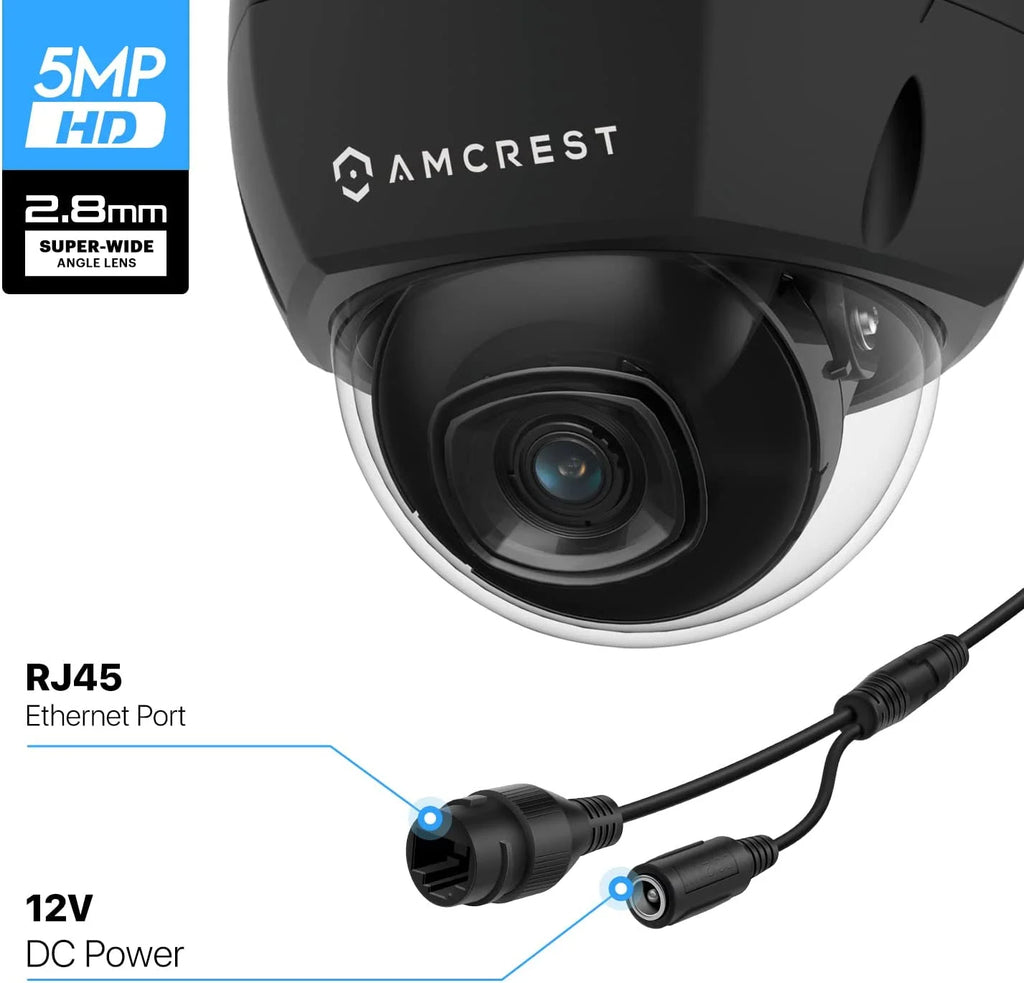 4K 8MP Outdoor Security POE IP Dome Camera with 98ft NightVision 2.8mm Lens A4913