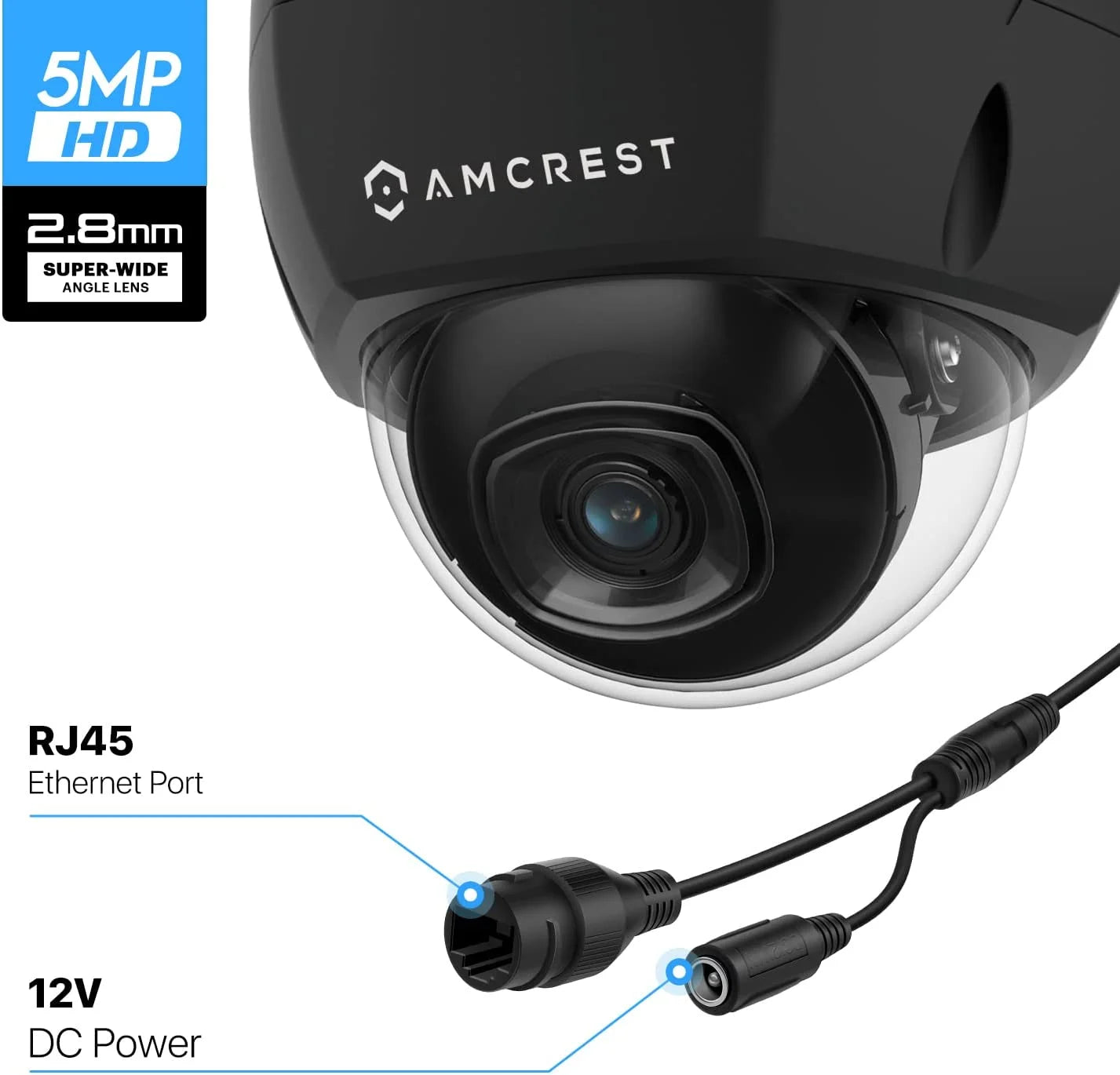 4K 8MP Outdoor Security POE IP Dome Camera with 98ft NightVision 2.8mm Lens A4913