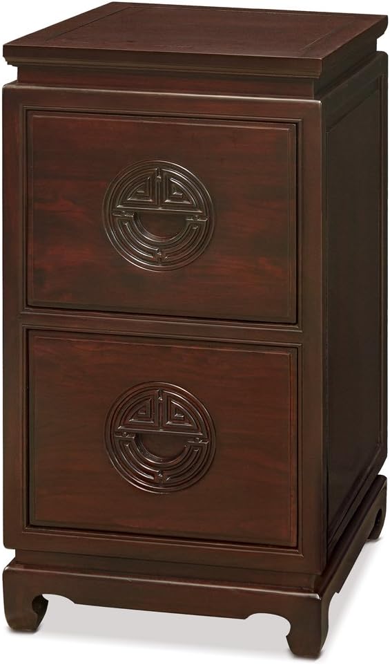 2 Drawers Dark Cherry File Cabinet R87847