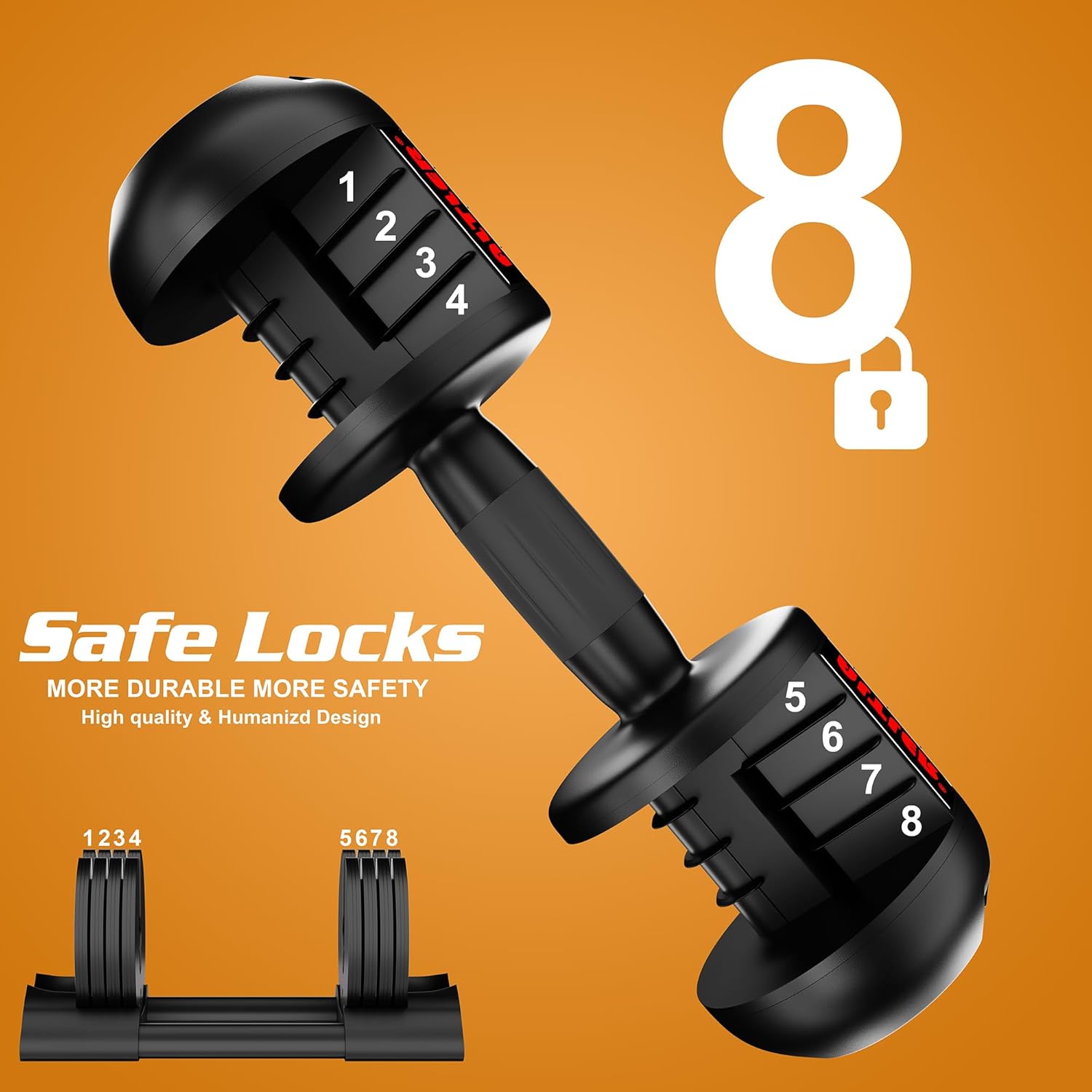 2PCS 52lb Adjustable Dumbbell Set S24594