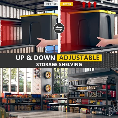 60" W x 24" D x 72" H 5 Tier Heavy Duty Metal Garage Shelving O7826