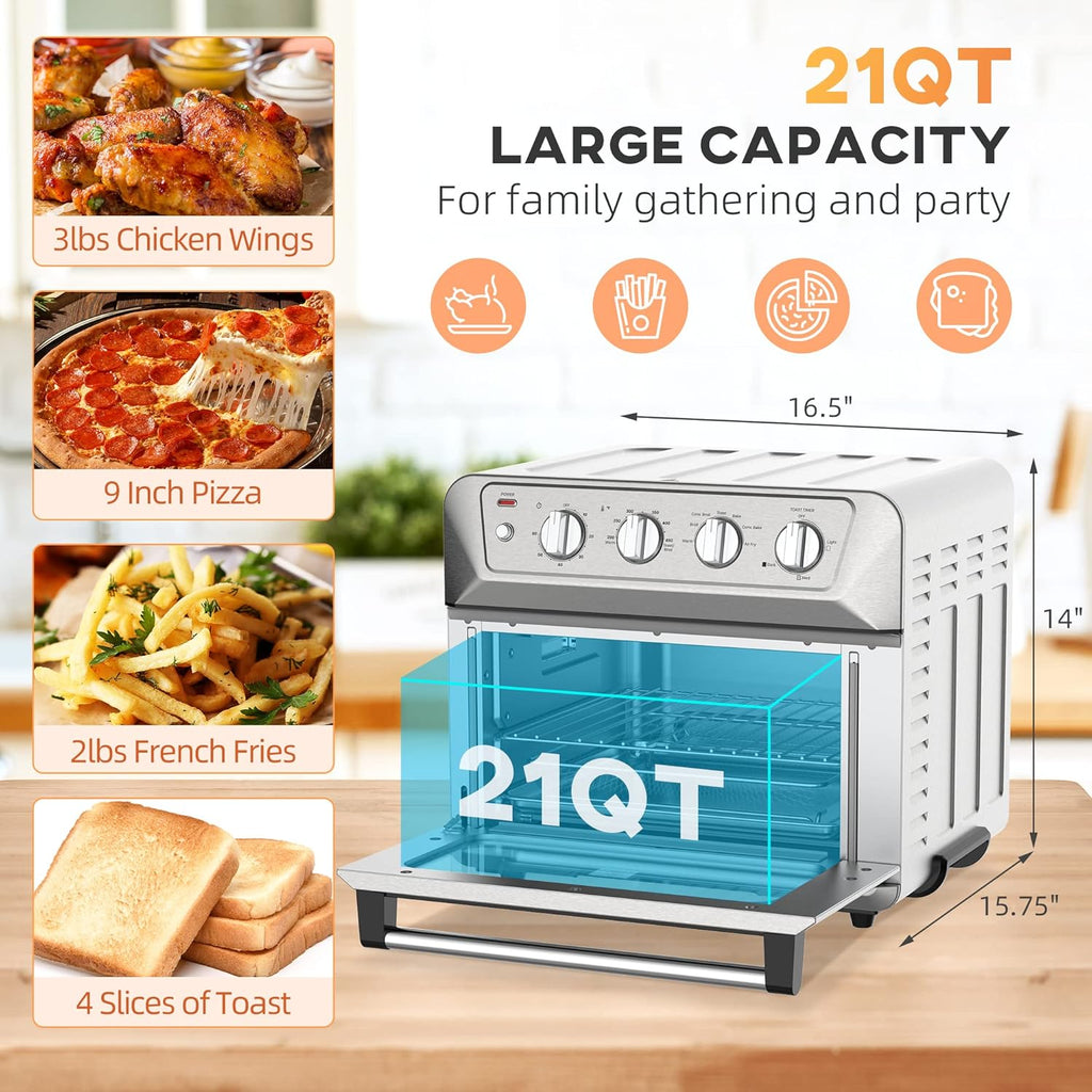 21QT 7-In-1 Convection Oven Countertop, Stainless Steel Finish W728