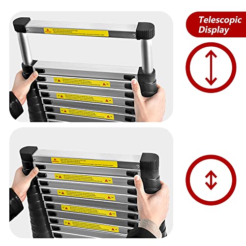 12.5 FT Telescoping Aluminum Ladder 330 LBS O884