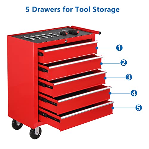 5-Drawer Rolling Tool Chest with Lock W2991