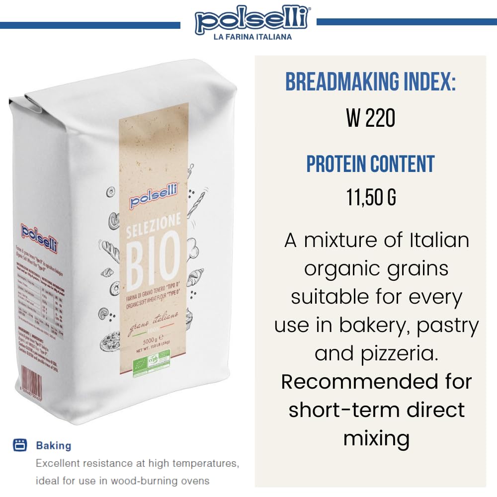 11 lbs (5 kg) Organic Double Zero Flour S54351
