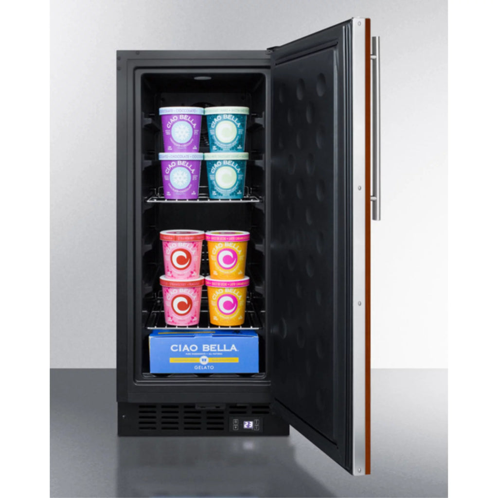 15" wide frost-free freezer with integrated door frame X487