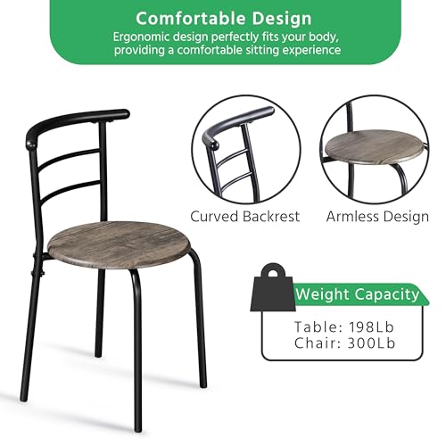 White 3-Piece Dining Table Set with Metal Frame M224
