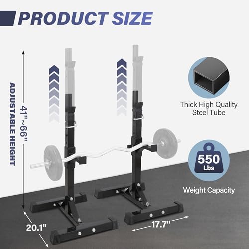 Adjustable Steel Squat Rack Pair 41"-66" L59809