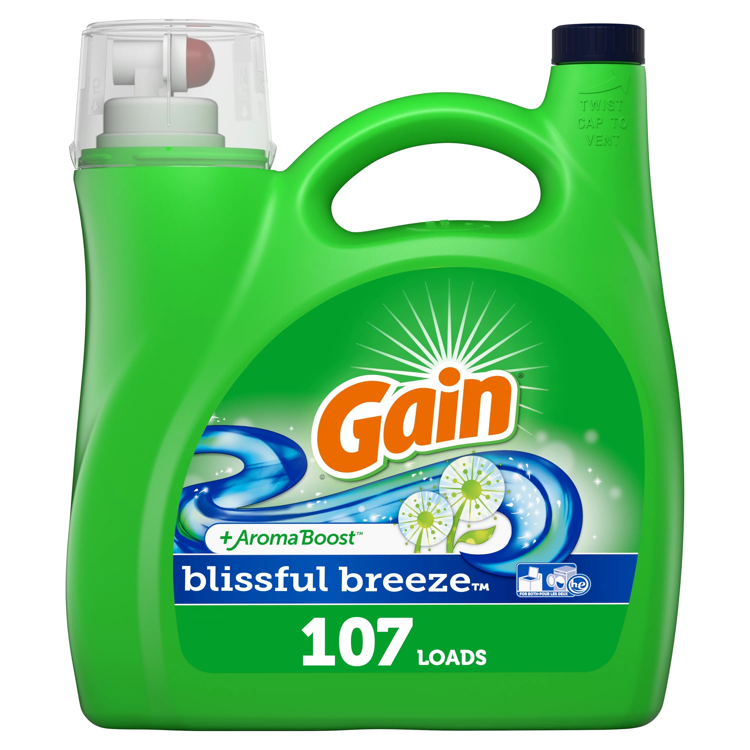 107 Loads Liquid Laundry Detergent, 165 Fl Oz H81165
