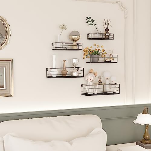 Black Floating Shelves Set of 5 H695