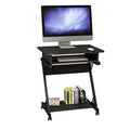 Brown Rolling Computer Desk with Keyboard Tray B18346