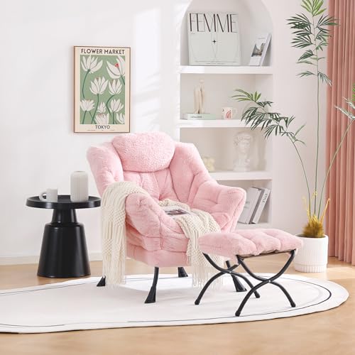Beige Lazy Chair with Ottoman Q93730