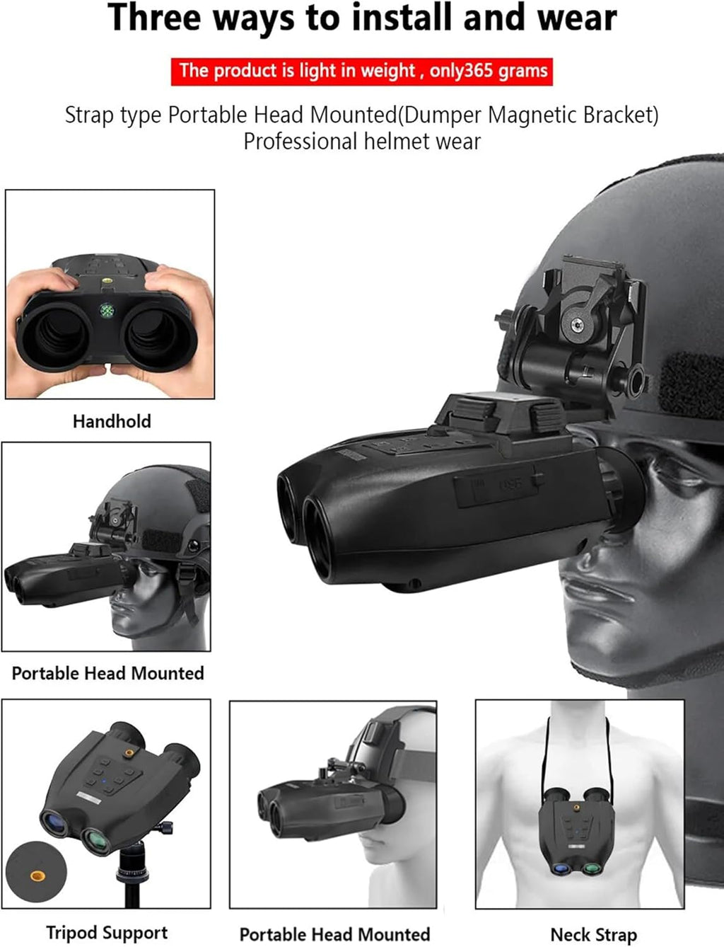 Night Vision Binoculars with 1.4inch Screen, 8X Digital Zoom N977