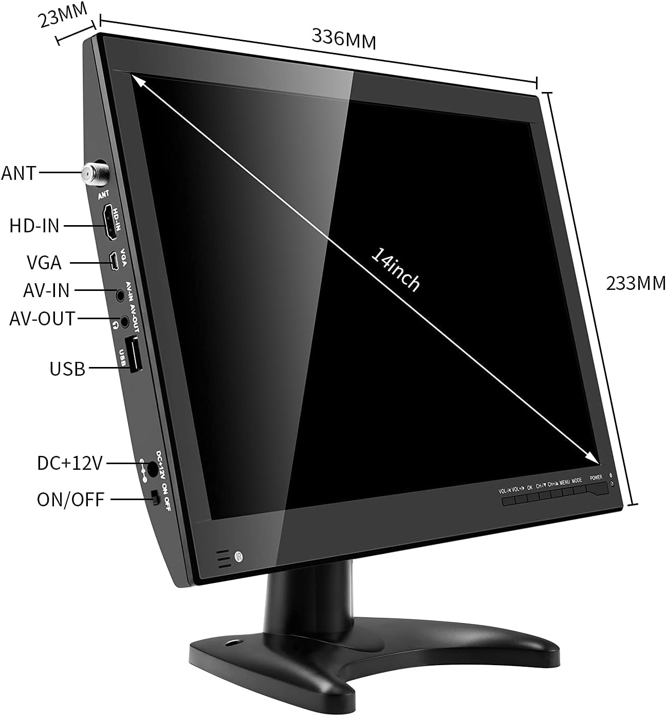 14inch Rechargeable Battery Portable TV with Digital Tuner T5794