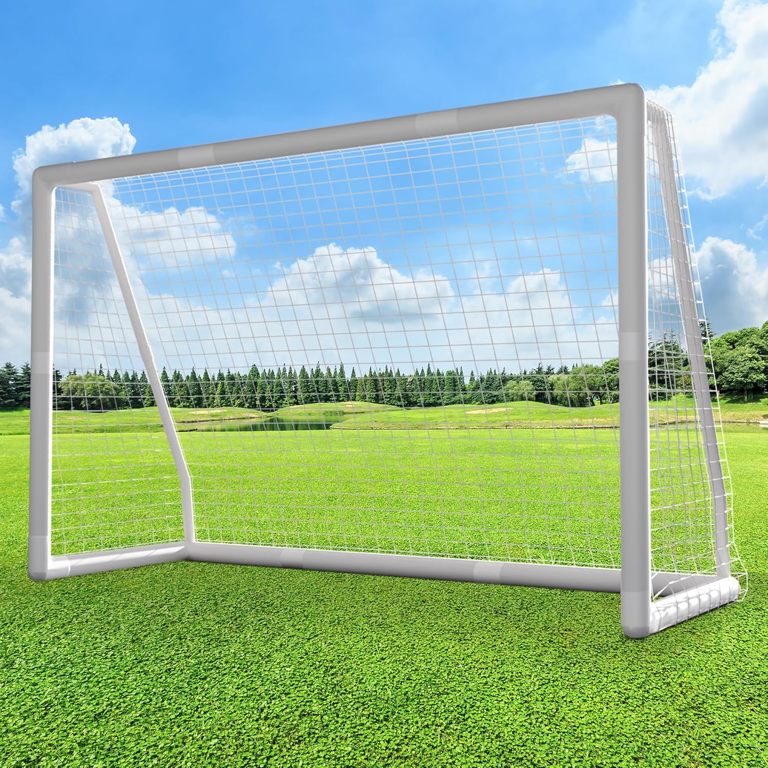 8x5ft Weatherproof PVC Soccer Goal with Carry Bag Z32537