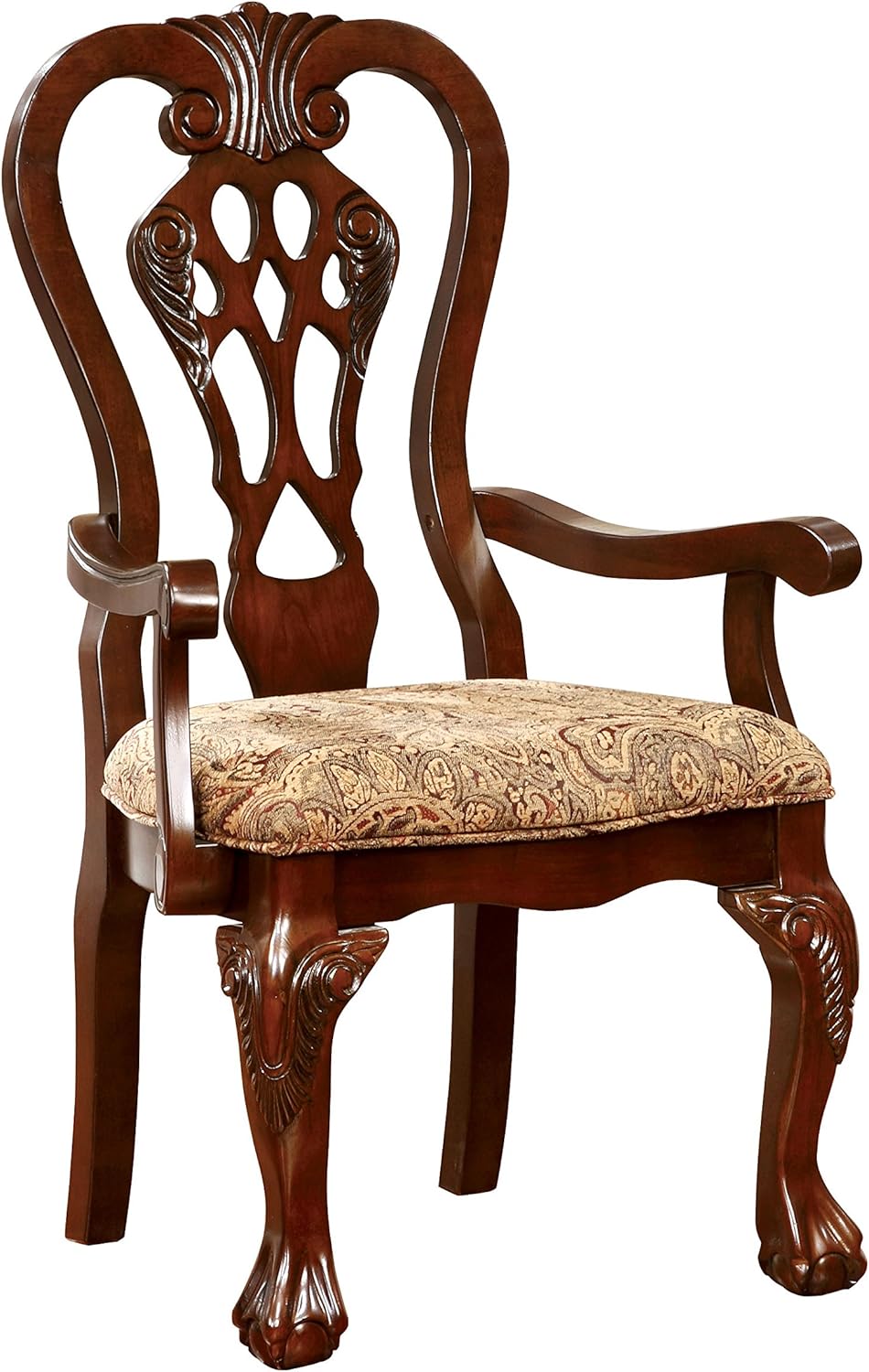 Traditional Dining Arm Chair (Set of 2), Brown Cherry F7807
