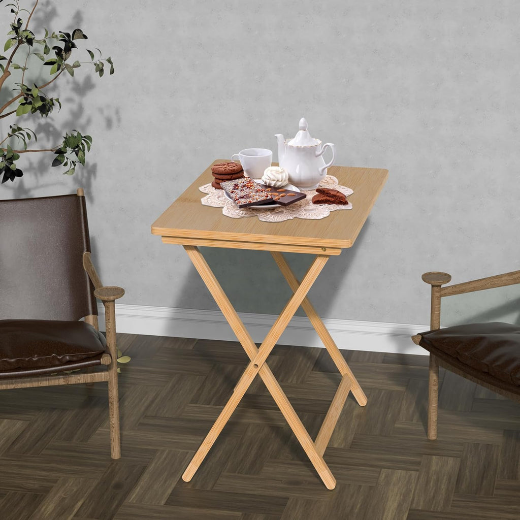 Folding TV Tray Table Set of 2, Bamboo M332471