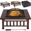 32in Square Metal Fire Pit Table Q839976