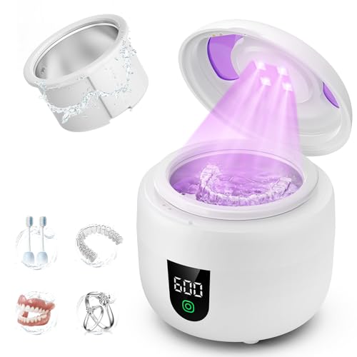 Ultrasonic Retainer Cleaner Machine with Removable Inner Tank, 180ml Capacity, 45kHz Ultrasonic Cleaner, 3 Modes N1905