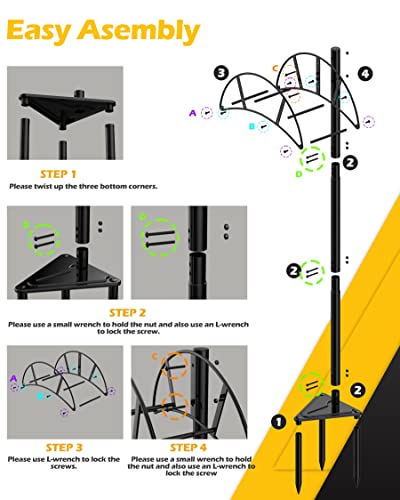Black Metal Garden Hose Holder Stake S86650