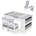 3 in 1 Wood Kids Art Table & Easel Chair Set with 6 Storage Bins D701071