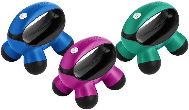 Mini Hand-Held Massager with Hand Grip, Battery Operated Vibration Massage, 4 Massage Nodes, Pack of 2 P34952