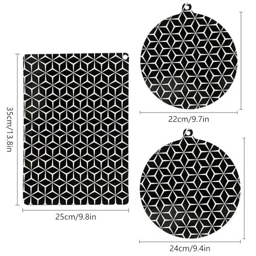Induction Cooktop Protector Mat - Glass fiber silicone pad, 3 packs with different size combinations X6585