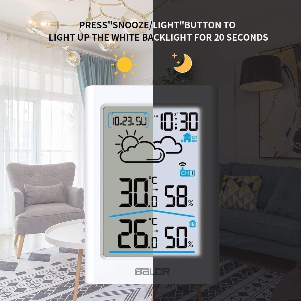 Wireless Indoor Outdoor Thermometer Hygrometer with Remote Sensor N249796