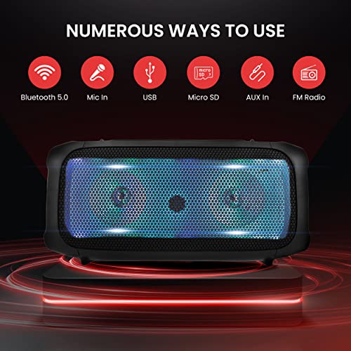 600W Rechargeable Portable Boombox Speaker with Microphone T6272