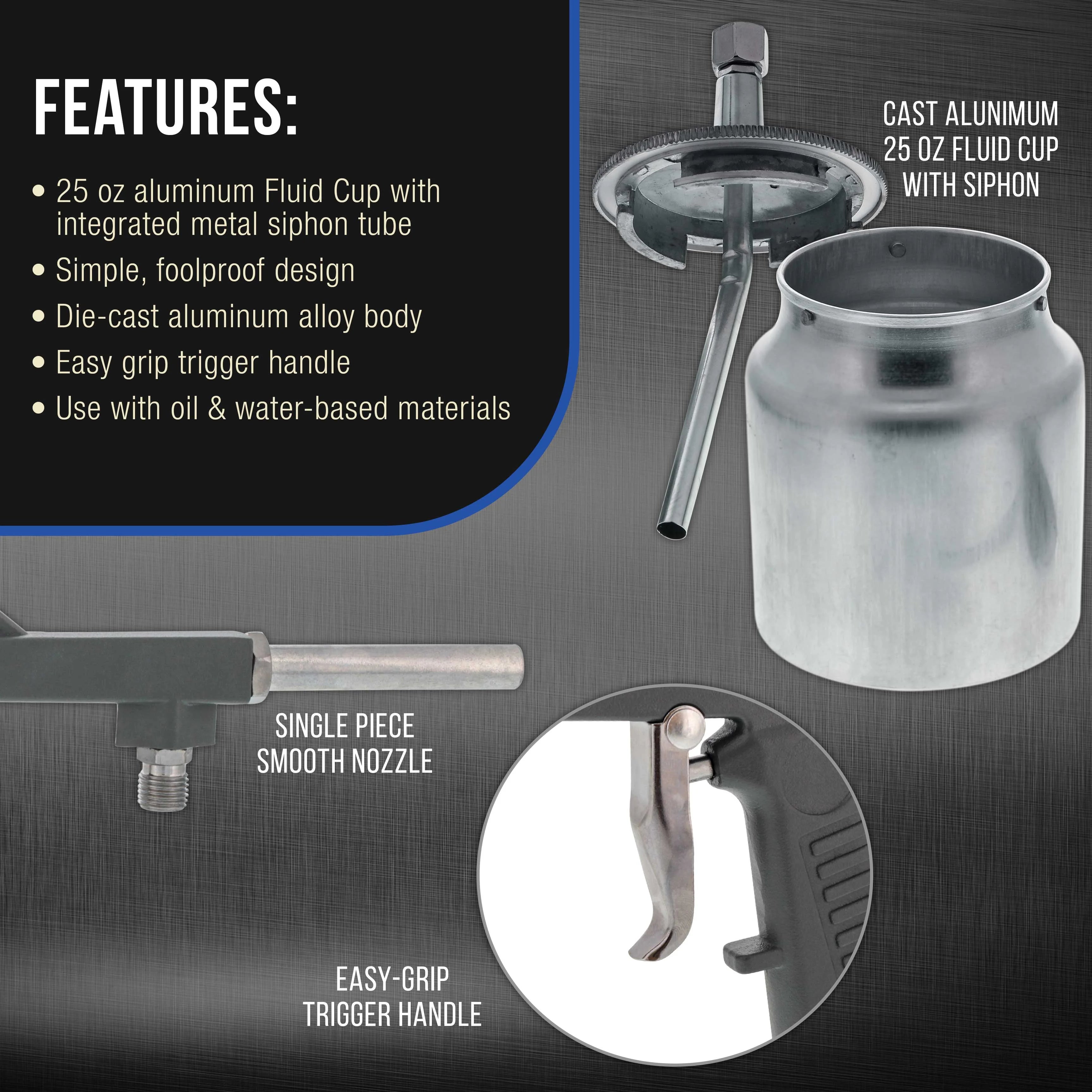 Undercoating Spray Gun with Regulator & Suction Feed Cup Y6454