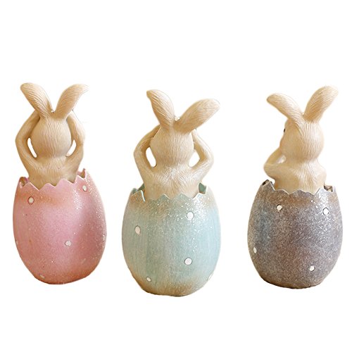 Resin Bunny Decorations Figurines (3 Rabbits) G3004