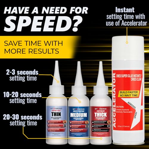 2 oz. Thin, Medium, Thick CA Glue with 6 oz. Activator Bundle L312572