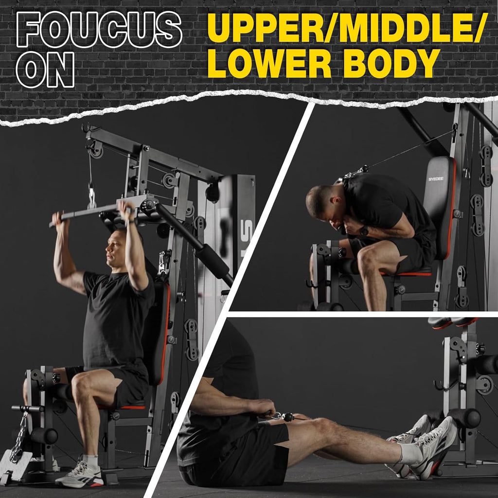 Multifunctional Home Gym Station with 150LBS Weight Stack N85018