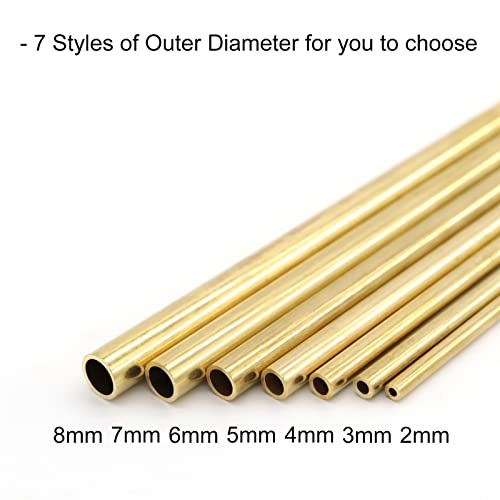 Brass Round Tube 0.5mm Wall Thickness 300mm Length Metal Seamless Straight Pipe Tubing 3pcs S49442