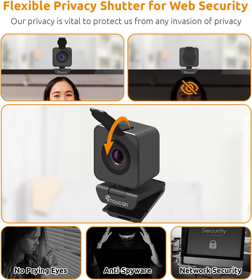 Webcam with Microphone, 115° View, USB V4774