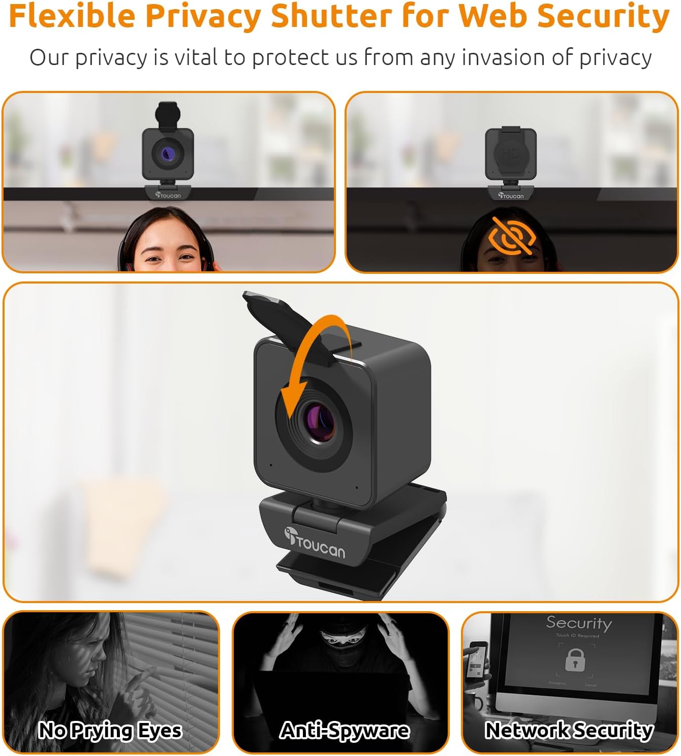 Webcam with Microphone, 115° View, USB V4774
