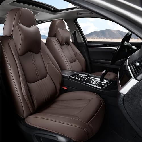 Black&Navy Waterproof Leather Car Seat Covers Full Set K1628