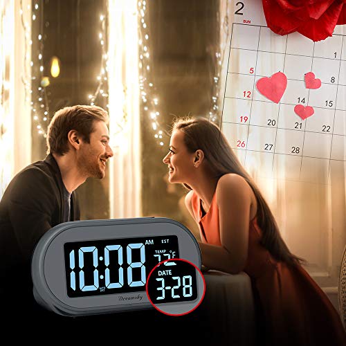 Auto Set Digital Desk Clock with Dimmable Brightness Dimmer, USB Port, Date, Temperature, Snooze P572143